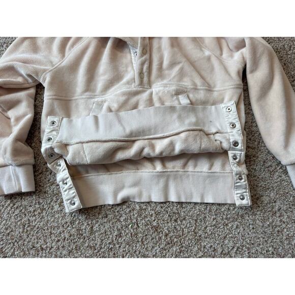Athleta pullover sweatshirt, heavy velour size SP (small/Petite); Cream - Picture 10 of 12